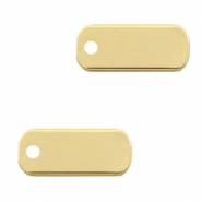 Colgantes met&aacute;licos DQ etiqueta larga 5x12mm Dorado (sin n&iacute;quel)