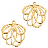 Colgantes met&aacute;licos DQ flor Oro (sin n&iacute;quel)