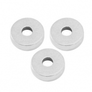 Abalorios met&aacute;licos DQ disco rondeles 6x2mm Plata vieja (sin niquel)