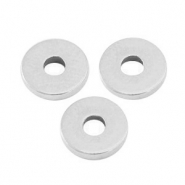 Abalorios metálicos DQ disco rondeles 6x1mm Plata vieja (sin niquel)