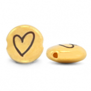 Abalorios metálicos DQ 7mm corazón Dorado (sin níquel)
