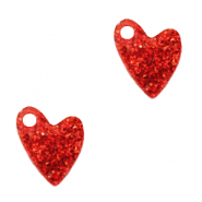 Colgantes Plexx coraz&oacute;n glitter Rojo ruby