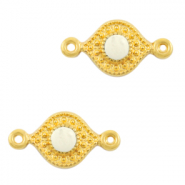 Colgantes met&aacute;licos DQ entrepieza Blanco cremoso-dorado (sin n&iacute;quel)