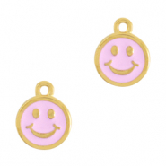 Colgantes met&aacute;licos DQ smiley Dorado-rosa claro (sin n&iacute;quel)
