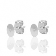 Fornituras DQ met&aacute;licas pendiente base 4mm Plata vieja (sin n&iacute;quel)