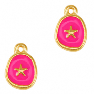 Colgantes metálicos DQ estrella de mar Dorado-rosa fucsia néon (sin níquel)