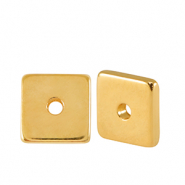 Abalorios met&aacute;licos DQ disco cuadrado 7mm Dorado (sin n&iacute;quel)