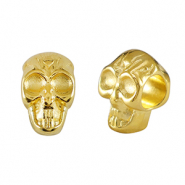 Abalorios met&aacute;licos DQ calavera Dorado (sin n&iacute;quel)