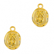 Colgantes metálicos DQ rosa Dorado (sin níquel)