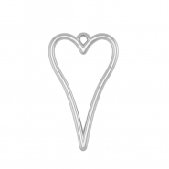 Colgantes metálicos DQ corazón Plata vieja