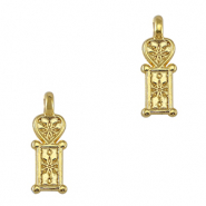 Colgantes metálicos DQ corazón Dorado (sin níquel)