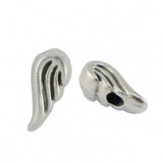 Abalorios metálicos DQ alas de ángel Plata vieja (sin níquel)