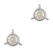 Entrepieza de cristal redondos Transparente-plateado