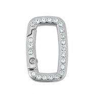 Fornituras coloridas anilla de llavero rect&aacute;ngulo Plata