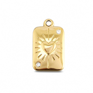 BY31® Colgantes Acero Inox carta de corazón Dorado