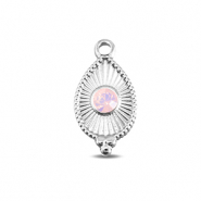 BY31® Colgantes Acero Inox gota Plateado-rosa ópalo suave