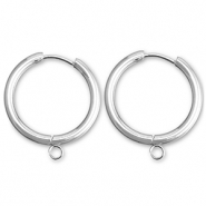 Pendientes Criolla Acero Inox con anilla 19mm  Plata
