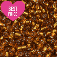 Rocalla cristal 12/0 (2mm) Marrón cobrizocon revestimiento plateado