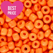Rocalla cristal 8/0 (3mm) Naranja ne&oacute;n intenso