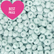 Rocalla cristal 12/0 (2mm) Azul de bruma decolorado