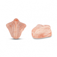 Abalorios Checos lily flower 9x8mm Transparente naranja claro