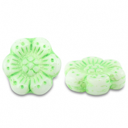 Abalorios Checos boho flower 14mm Verde chiaro