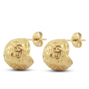 Pendientes Acero Inox redondos Dorado