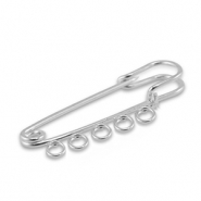 Fornituras met&aacute;licas imperdible decorativo con 5 ojos Plateado