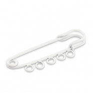 Fornituras coloridas imperdible decorativo con 5 ojos Blanco