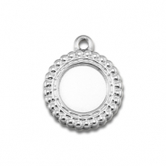 BY31® Colgantes Acero Inox con engaste para SS34 base plana Plateado