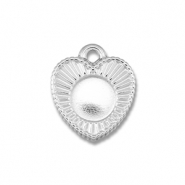 BY31® Colgantes Acero Inox con engaste para SS34 base plana Plateado