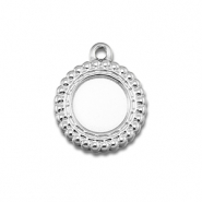 BY31® Colgantes Acero Inox con engaste para SS30 base plana Plateado