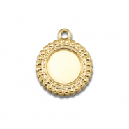 BY31® Colgantes Acero Inox con engaste para SS20 base plana Dorado