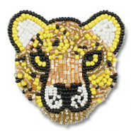 Broches leopardo Amarillo-negro-blanco