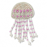 Broches medusa Transparente con revestimiento plateado-lila