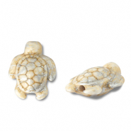 Abalorios de cerámica tortuga Blancuzco-dorado-plata