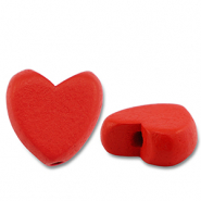 Abalorios de madera corazón Rojo