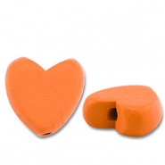 Abalorios de madera corazón Naranja