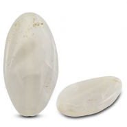 Piedras Naturales abalorios &Aacute;gata &oacute;valoTransparente gris/transparente melocot&oacute;n crema claro