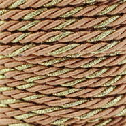 Cordón trendy espiral 3mm Marrón camel-dorado