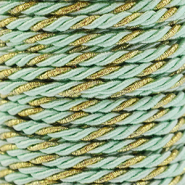 Cordón trendy espiral 3mm Verde menta-dorado