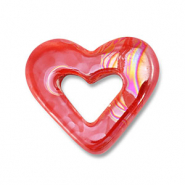 Abalorios de cer&aacute;mica griega DQ coraz&oacute;n Rojo