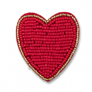 Broches corazón Rojo-dorado