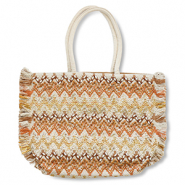 BY31&reg; Bolso de playa Beige-marr&oacute;n-dorado