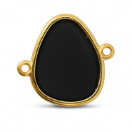 Colgantes metálicos DQ entrepieza Negro-Dorado (sin níquel)