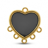 Colgantes metálicos DQ con 6 ojos Negro-Dorado (sin níquel)