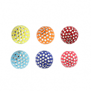 Abalorios acr&iacute;licos 6mm con look strass Multicolor-plateado