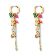 Pendientes Acero Inox conchas Dorado-multicolor
