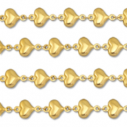 Fornituras Acero Inox cadena jasseron corazón Dorado