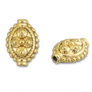 Abalorios Acero Inox &oacute;valo con puntos Dorado